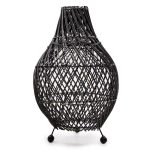 Rattan Asztali Lámpa - Fekete - EU csatlakozó