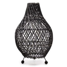Rattan Asztali Lámpa - Fekete - EU csatlakozó
