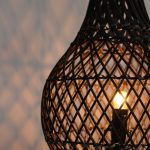Rattan Asztali Lámpa - Fekete