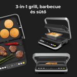 AENO AEG0005 EG5 kontakt grill, 2000 W, 3 az 1-ben sütő, kétoldalas lemezek, 6 program, LED kijelző