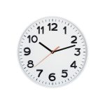 Home AWC300WH fali óra, üveg előlap, kontrasztos, jól leolvasható számlap, 1xAA elem tápellátás, átmérő 300mm