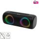 SAL BT2000 boombox, 2x10W, MP3 zenelejátszó, Bluetooth, mélysugárzó, basszus, RGB LED fényjáték, beépített akkumulátor, IPX5