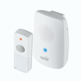   Home DB 1001DC vezeték nélküli csengő, 100m hatótáv, 8 dallam, kék fényjelzés, 256 digitális kód, elemes kivitel, IP 44 védett nyomógomb