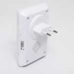 Home DBK1010AC vezeték nélküli csengő, elem nélküli, 100m hatótáv, 20 dallam, 3-fokozatú hangerő, kék LED, kinetikus nyomógomb, 230V-os tápellátás