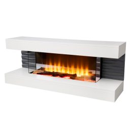   Home FKK 10 szabadon álló elektromos kandalló, panoráma, 1000W/2000W, fehér, 8 tűztér világítási mód