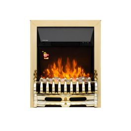   HOME FKKI25G beépíthető elektromos látványkandalló, max. 2000 W, LED fényeffekt, 2 fokozat, távirányító, heti időzítés, arany díszítés