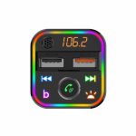 SAL FMBT 18RGB autós kihangosító és töltő, 5 in 1, FM modulátor, dupla USB gyorstöltő, feszültségmérő, basszus-kiemelés gomb