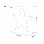 Home KAD40 csillag fém dekoráció, 320db melegfehér micro LED, fém kivitel, 5m tápkábel, adapteres tápellátás, beltéri kivitel