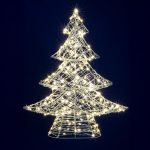 Home KAD45 fém fenyő dekoráció, 160db melegfehér micro LED, 5 m tápvezeték, adapteres tápellátás, beltéri kivitel