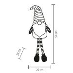 Home KDD 54 manó dekoráció, 3 db villogó LED, szövet, plüss