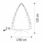 HOME KIX120LED LED-es műfenyő, 120 cm, optikai szálas, folyamatos színváltás, műanyag talp, hálózati tápellátás, beltéri kivitel