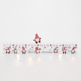   Home KLW25 LED-es adventi naptár, 7db LED világítás, fa alapanyag, elemes tápellátás, beltéri kivitel