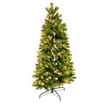 Home KMF 7/180 fél műfenyő beépített világítással, 240 db LED, 180 cm magasság, 100 cm legnagyobb átmérő, sík oldal