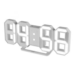   Home LTC 04 digitális, 3D LED ébresztőóra, 80 mm magas fehér kijelző, kitűnően leolvasható, háromféle fényerősség