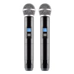 SAL MVN610 professzionális vezeték nélküli mikrofon szett, kb.50m hatótávolság, fém kézi mikrofonok, asztali profi vevőegység, automatikus párosítás, 2x100 UHF csatorna a zavarmentes vételért