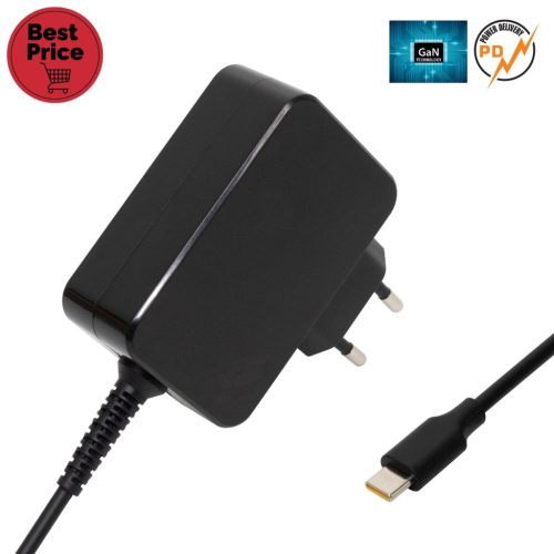 Home NBC 65W univerzális notebook USB-C gyorstöltő, maximális terhelhetőség 65 Watt,  GaN technológia, hagyományos és PD eszközökhöz