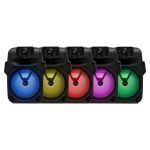 SAL PAR20BTC party hangdoboz, 2-utas hangrendszer, bass-reflex mélysugárzó, Bluetooth, FM rádió, digitális kijelző, LED fényeffekt