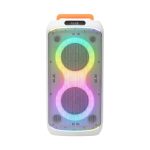 SAL PAR216WH party hangfal, 60 W, 2-utas bassz-reflex, 3 hangszóró, Bluetooth, MP3, digitális kijelző, LED fényeffekt, mikrofonnal