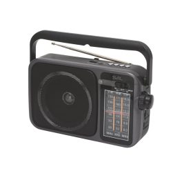   SAL RPR10 hordozható rádió multimédia lejátszóval, vezeték nélküli Bluetooth hangszóró, 3-sávos rádió, MP3 lejátszás USB/microSD eszközről, tölthető