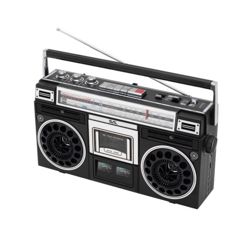 SAL RRT BROOKLYN sztereó kazettás rádiós magnó, Bluetooth, USB, microSD, MP3, felvétel, 4-sávos rádió, multimédia