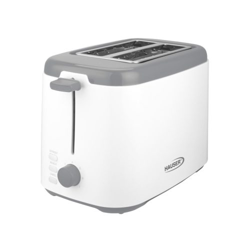HAUSER T-242 kenyérpirító, 800 W, 2 szeletes, automata szeletkidobás, fokozatmentes pirítás, fehér/szürke színű