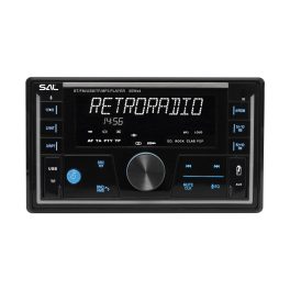   SAL VB5500 SMART autórádió, 4x50W, 2xDIN, FM RDS, USB-microSD, MP3 lejátszó, dupla USB aljzat, telefontöltő, kiválasztható RGB gomb világítás, telefonról is vezérelhető okos autórádió