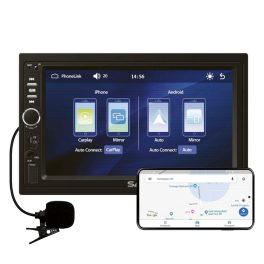   SAL VBX910 autórádió és multimédiás lejátszó, CPAA multimédia, iOS CarPlay és Android Auto, tükrözés, 18cm-es érintő-kijelző, 2xDIN, Bluetooth