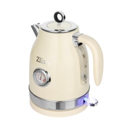   Zilan ZLN1184 retró vízforraló, 2200 W, 1,7 literes, hőmérsékletkijelzés, 360°-ban forgatható állvány, fehér