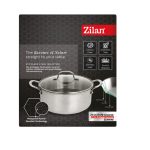 Zilan ZLN9648 Hexachef lábas fedővel, 24 cm, 4,3 liter, 3 rétegű, hatszögletű hibrid tapadásmentes belső