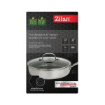 Zilan ZLN9679 Hexachef serpenyő fedővel, 26 cm, 3,2 liter, 3 rétegű, hatszögletű hibrid tapadásmentes belső