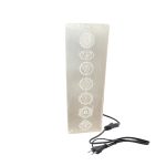 Szelenit Négyzetes Lámpa - kb. 25cm - Chakra - EU csatlakozó