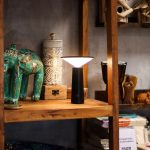 Érintőlámpa - Fekete Gomba- állítható - USB (C) - tölthető  (2000 Watt)