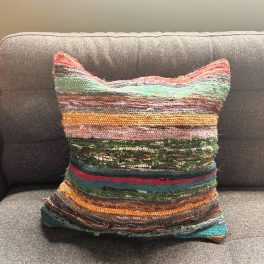 Kézi Szövésű Párnahuzat - 40x40cm - Sötét Vegyes