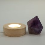 6cm Kerek fa LED alátét - Hideg/meleg
