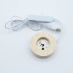 6cm Kerek fa LED alátét - Hideg/meleg