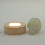 6cm Kerek fa LED alátét - Hideg/meleg