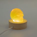 6cm Kerek fa LED alátét - Hideg/meleg