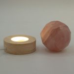 6cm Kerek fa LED alátét - Hideg/meleg