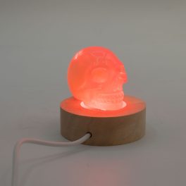 6cm Kerek fa LED alátét - Vegyes színek