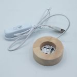 6cm Kerek fa LED alátét - Vegyes színek