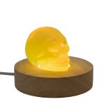 8cm Kerek fa LED alátét - Hideg/meleg