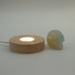 8cm Kerek fa LED alátét - Hideg/meleg
