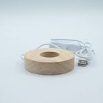 8cm Kerek fa LED alátét - Hideg/meleg