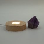8cm Kerek fa LED alátét - Hideg/meleg