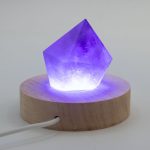 8cm Kerek fa LED alátét - Vegyes színek