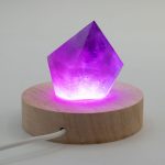 8cm Kerek fa LED alátét - Vegyes színek