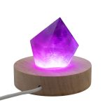 8cm Kerek fa LED alátét - Vegyes színek