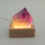 6cm Négyzetes fa LED alátét- Hideg/meleg