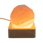 6cm Négyzetes fa LED alátét- Hideg/meleg