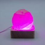 6cm Négyzetes fa LED alátét- Vegyes színek